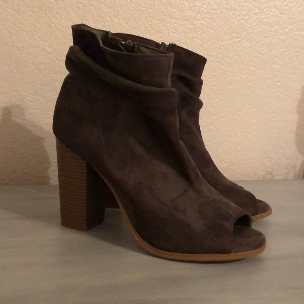 Peep toe booties